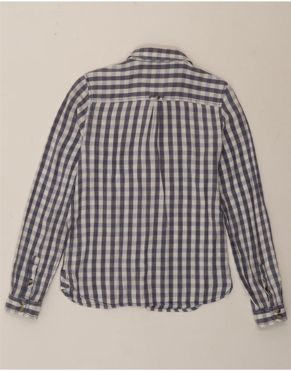 Fat Face Womens Classic Fit Shirt UK 12 Medium Blue Gingham Cotton