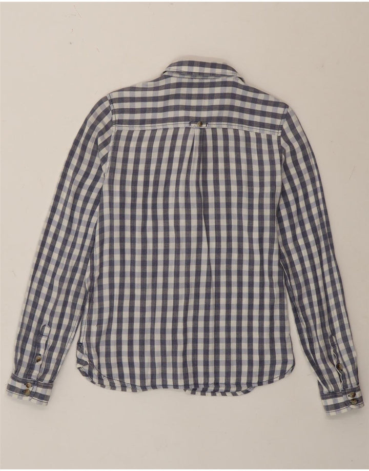 Fat Face Womens Classic Fit Shirt UK 12 Medium Blue Gingham Cotton
