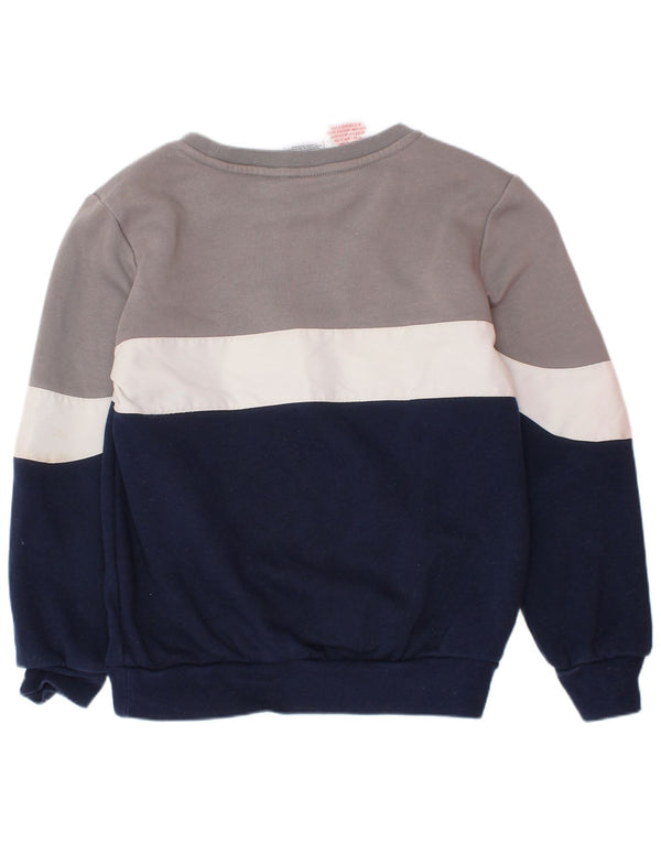 Adidas Boys Graphic Sweatshirt Jumper 7-8 Years Navy Blue Colourblock