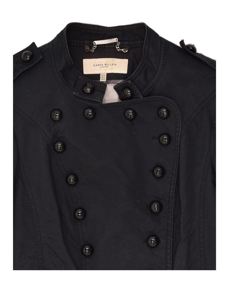 KAREN MILLEN Womens Double Breasted Military Jacket UK 14 Large  Black | Vintage Karen Millen | Thrift | Second-Hand Karen Millen | Used Clothing | Messina Hembry 