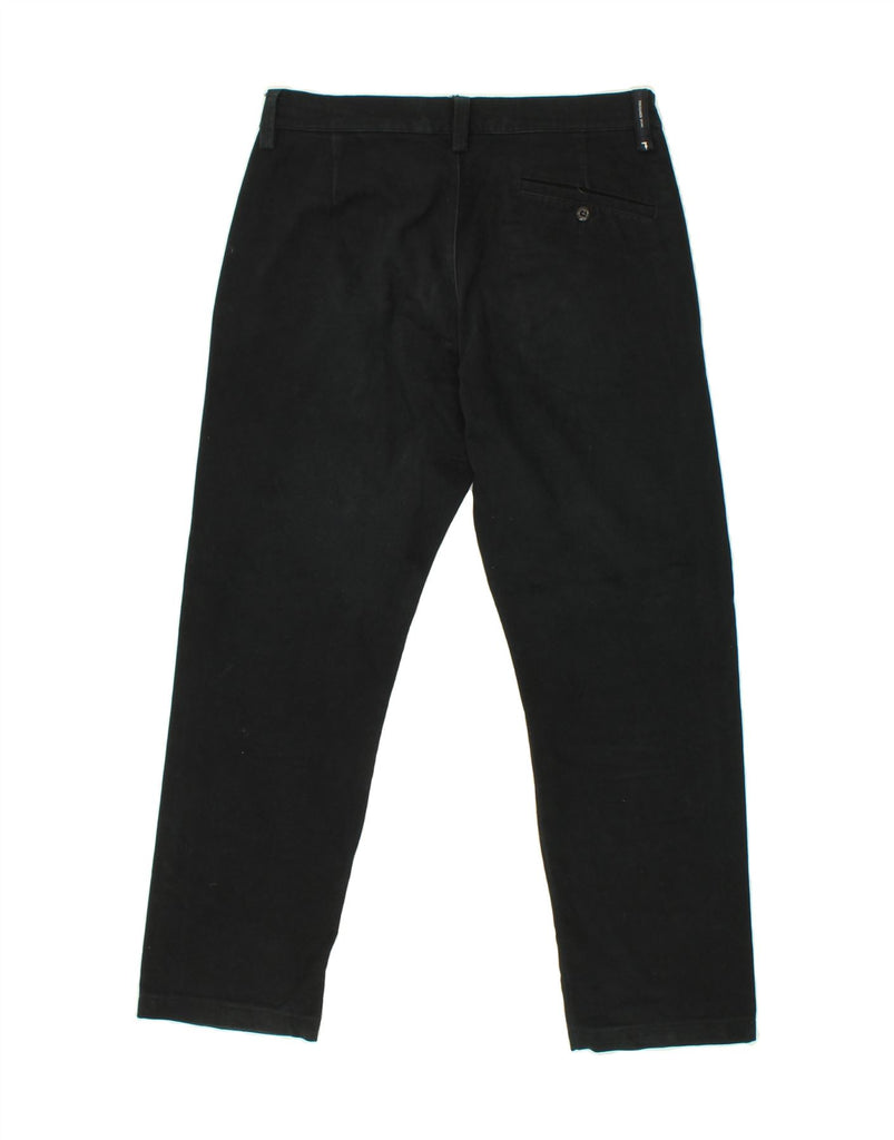 TRUSSARDI Mens Straight Chino Trousers IT 48 Medium W32 L28  Black Vintage Trussardi and Second-Hand Trussardi from Messina Hembry 