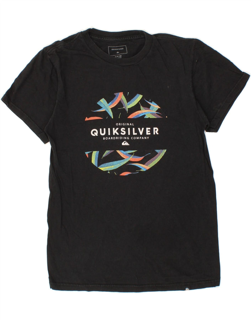 QUIKSILVER Womens Regular Fit Graphic T-Shirt Top UK 10 Small Black Cotton Vintage Quiksilver and Second-Hand Quiksilver from Messina Hembry 