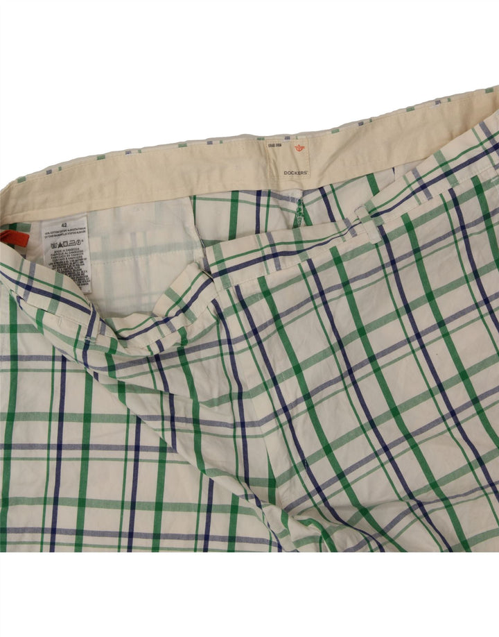 DOCKERS Mens Chino Shorts W42 2XL Green Check Cotton Vintage Dockers and Second-Hand Dockers from Messina Hembry 