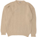 Uno Due Mens Crew Neck Jumper Sweater Small Beige Cotton