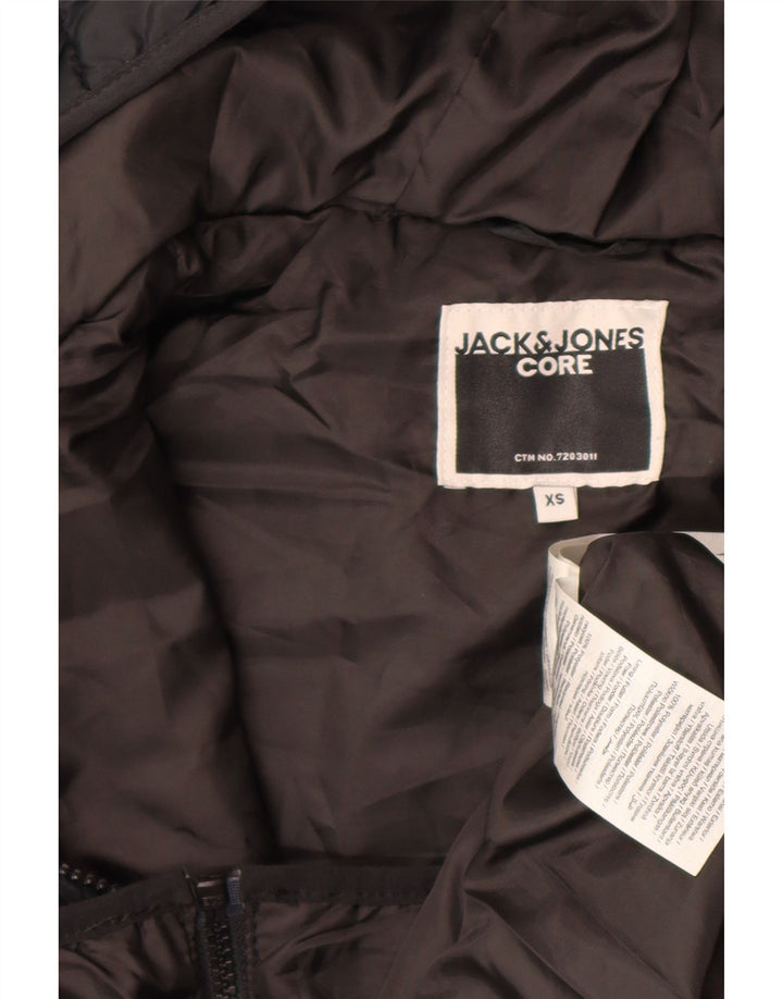 Jack & Jones Mens Hooded Padded Jacket UK 34 XS Black Polyester