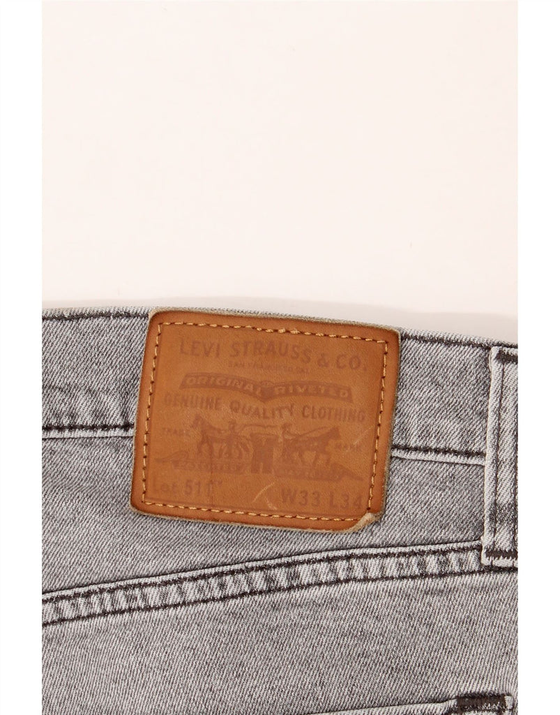 LEVI'S Mens 511 Slim Jeans W33 L34 Grey Cotton Vintage Levi's and Second-Hand Levi's from Messina Hembry 