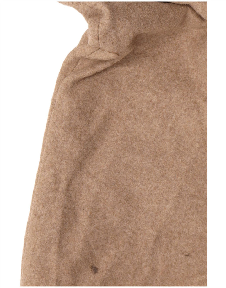 Zara Womens Oversized Double Breasted Coat UK 16 Medium Beige Polyester
