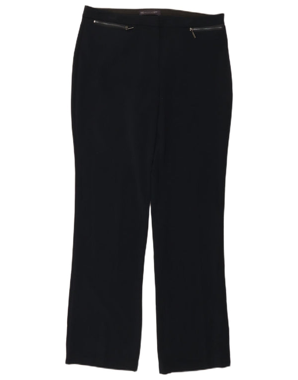 Marks & Spencer Womens Casual Trousers UK 12 Medium W32 L30 Navy Blue