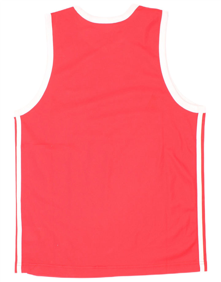 Adidas Boys Vest Top 13-14 Years Red Colourblock Polyester