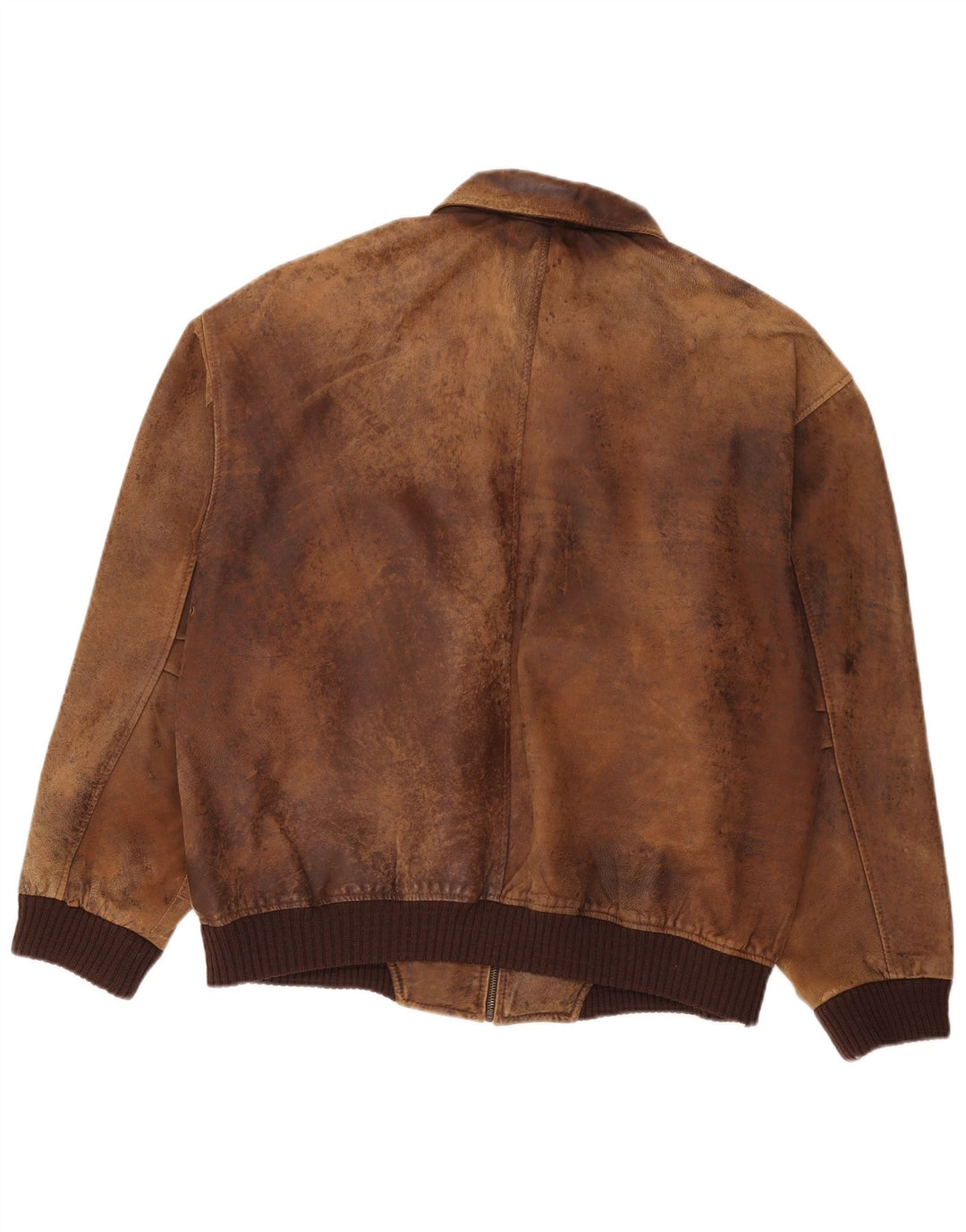Vintage Mens Leather Jacket UK 44 2XL Brown Leather