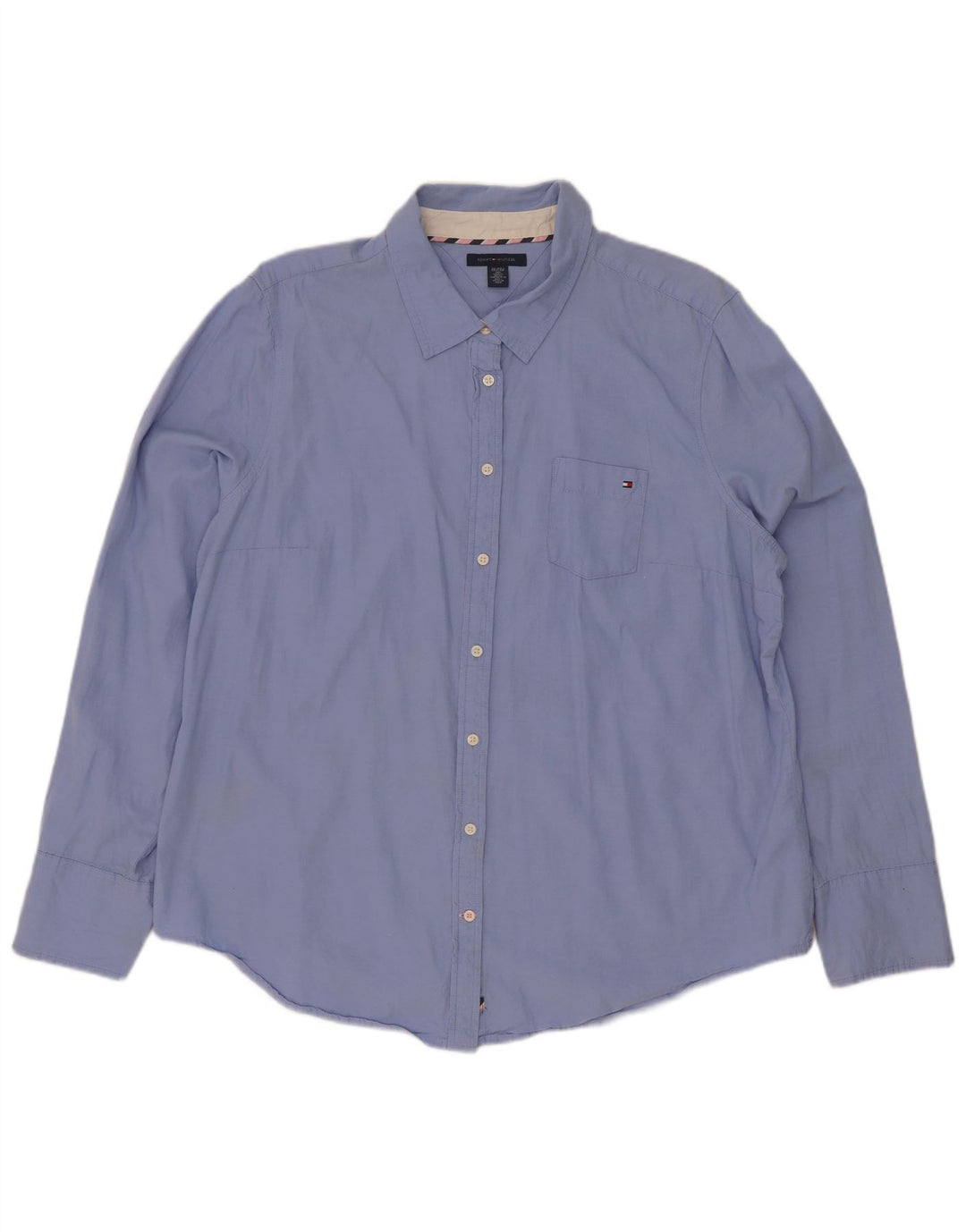 Tommy Hilfiger Womens Shirt UK 20 2XL Blue Cotton