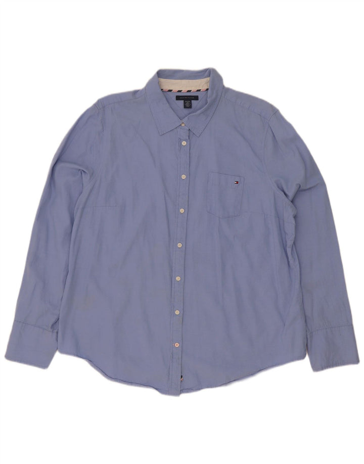 Tommy Hilfiger Womens Shirt UK 20 2XL Blue Cotton