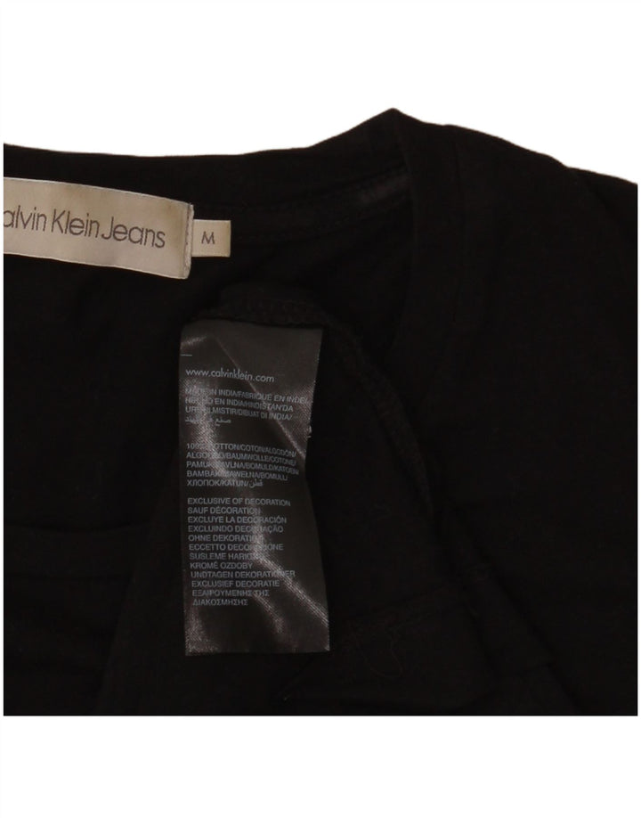 CALVIN KLEIN JEANS Mens Graphic T-Shirt Top Medium Black Cotton