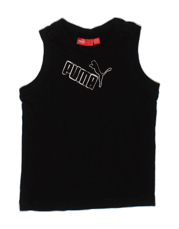 PUMA Boys Graphic Vest Top 5-6 Years XS Black Cotton Vintage Puma and Second-Hand Puma from Messina Hembry 