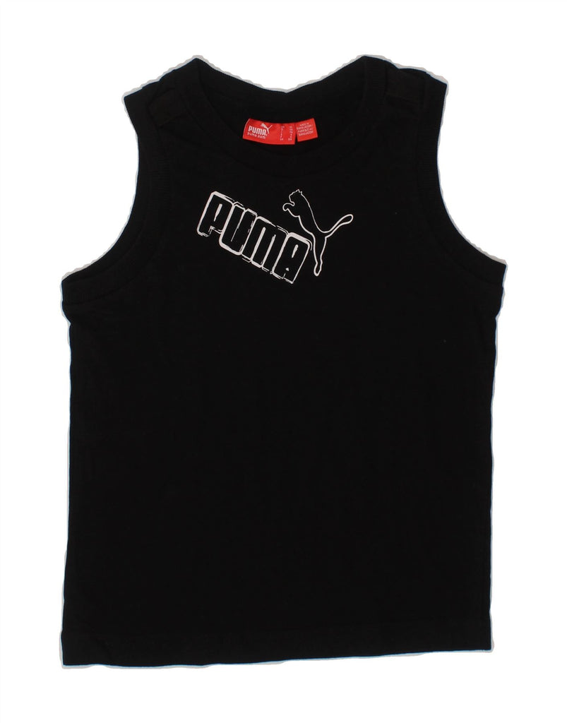 PUMA Boys Graphic Vest Top 5-6 Years XS Black Cotton Vintage Puma and Second-Hand Puma from Messina Hembry 