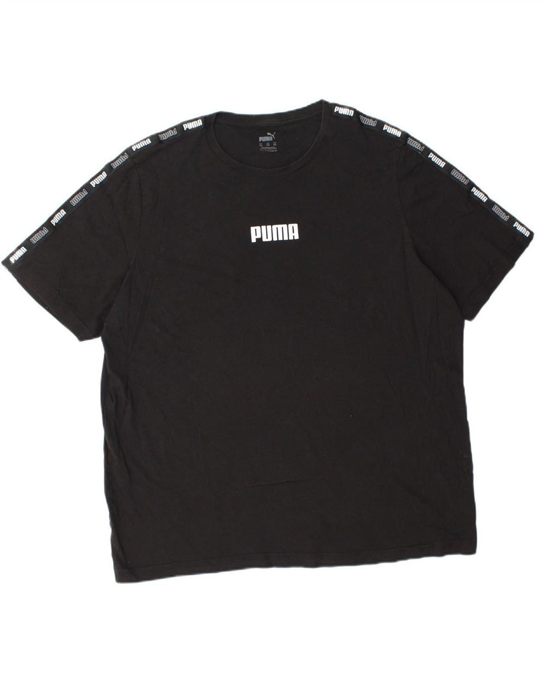 PUMA Mens Graphic T-Shirt Top 2XL Black Polyester