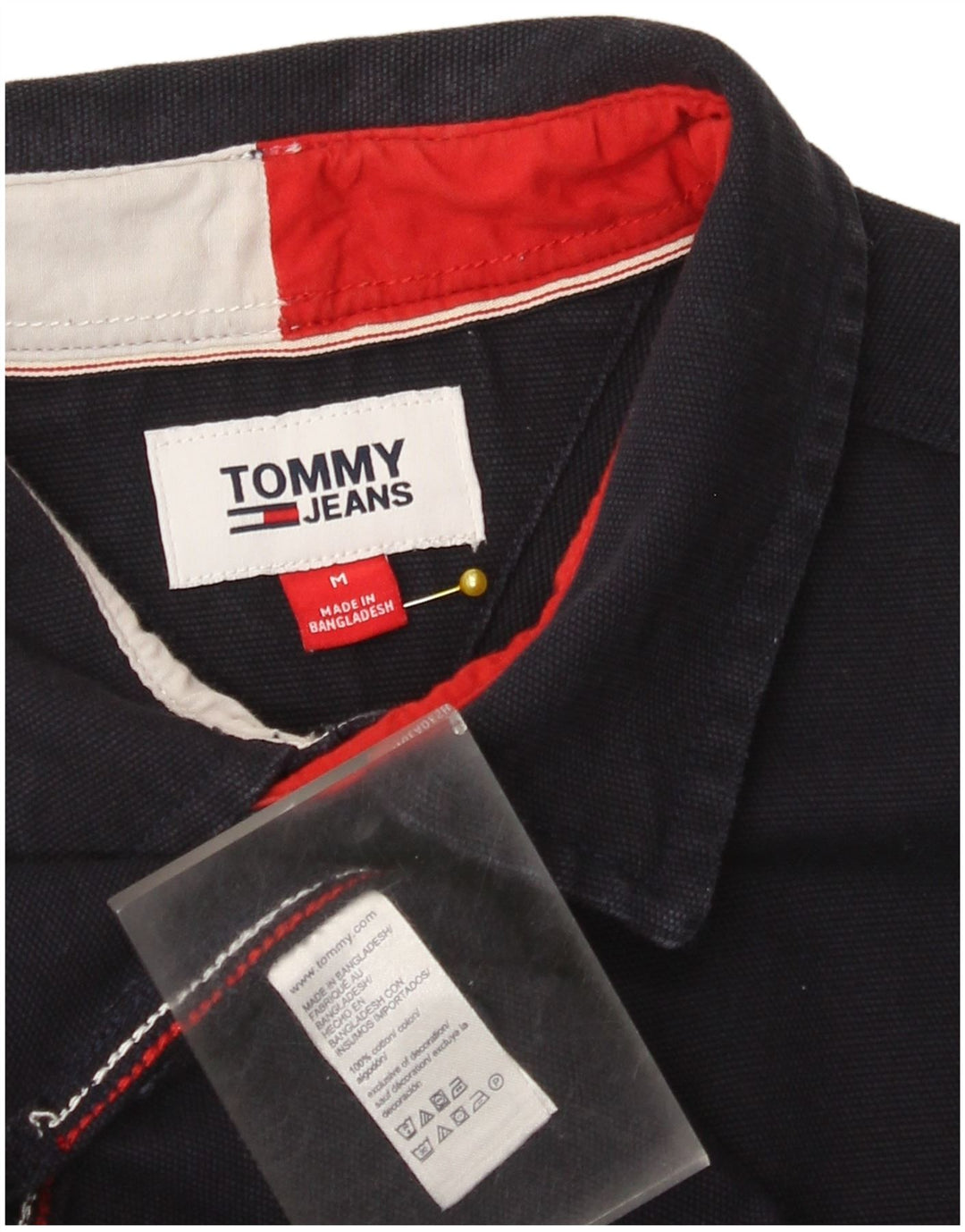 Tommy Hilfiger Mens Graphic Lumberjack Shirt Medium Navy Blue Cotton