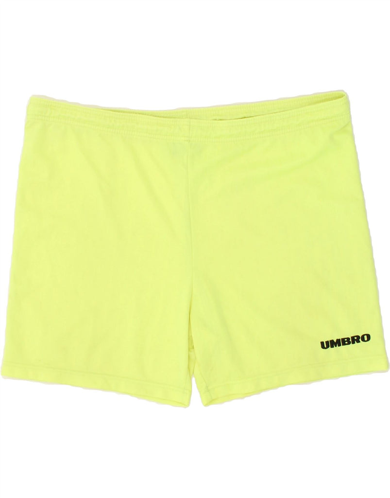 UMBRO Mens Graphic Sport Shorts XL Yellow | Vintage Umbro | Thrift | Second-Hand Umbro | Used Clothing | Messina Hembry 