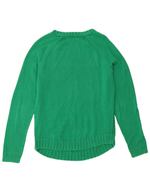 Tommy Hilfiger Womens Crew Neck Jumper Sweater UK 10 Small Green