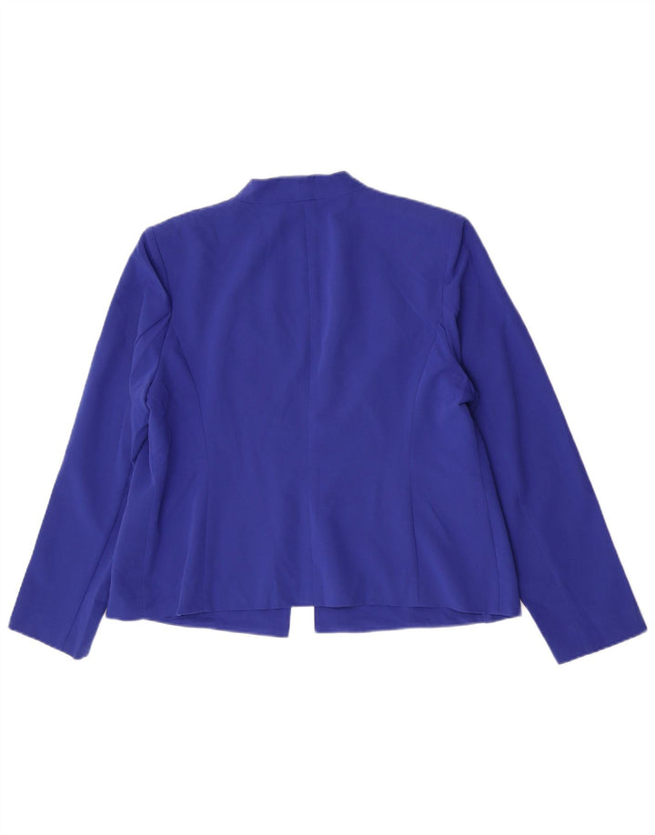Marks & Spencer Womens Open Blazer Jacket UK 16 Large  Blue Polyester