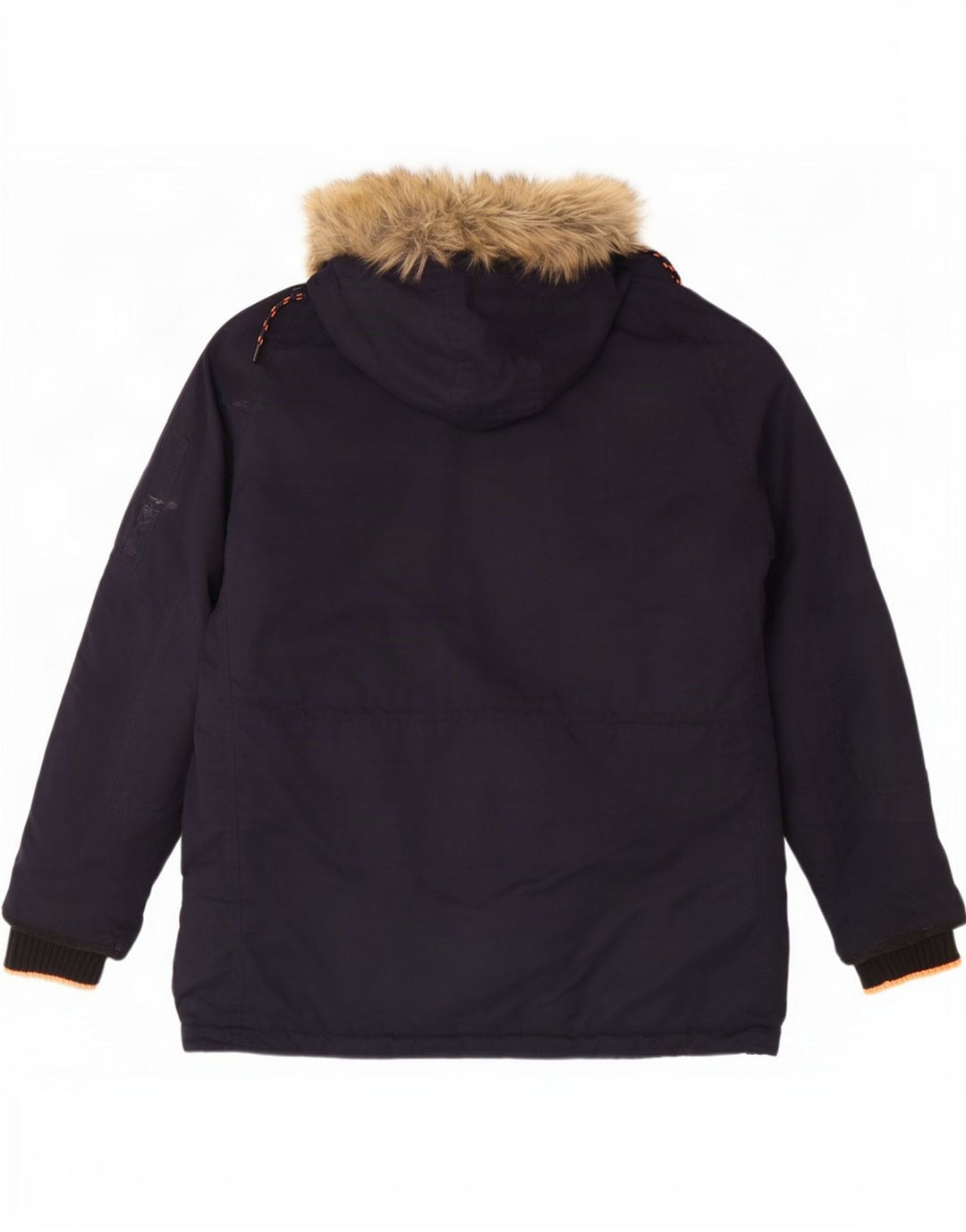 Superdry Mens Hooded Parka Jacket UK 44 2XL Navy Blue Polyester