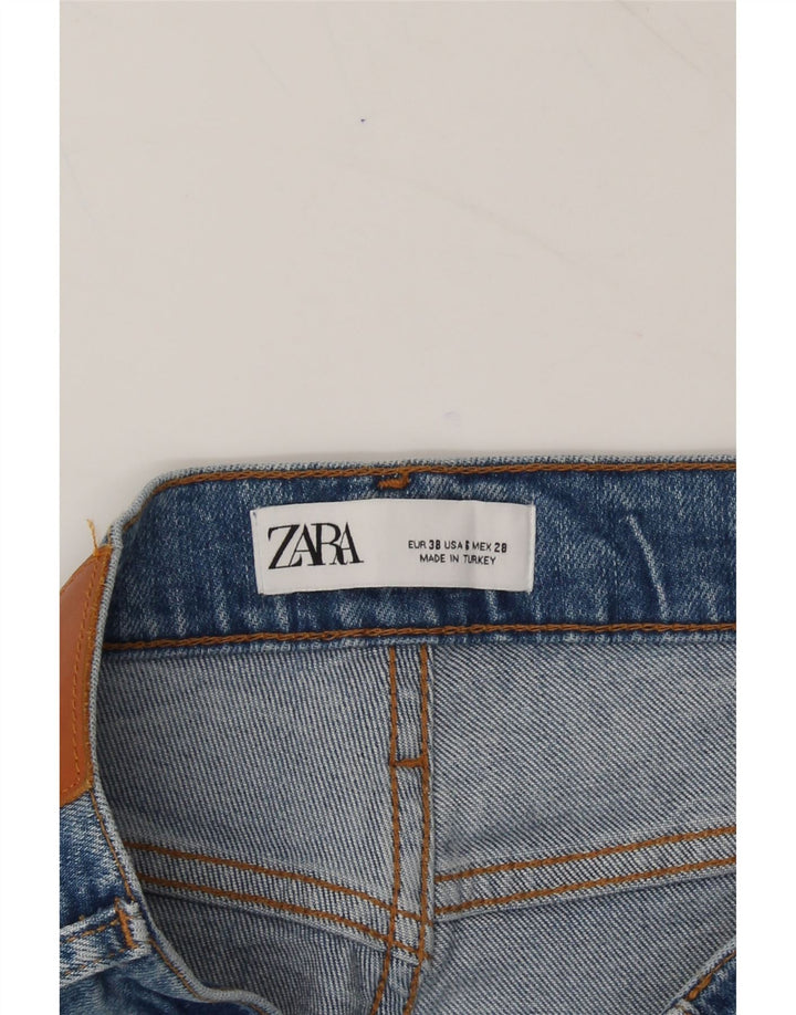 ZARA Womens Distressed Tapered Jeans US 6 Medium W30 L27 Blue Cotton Vintage Zara and Second-Hand Zara from Messina Hembry 