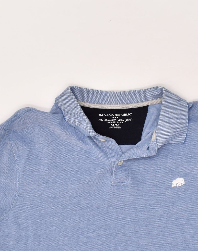 BANANA REPUBLIC Mens New York Polo Shirt Medium Blue Cotton | Vintage Banana Republic | Thrift | Second-Hand Banana Republic | Used Clothing | Messina Hembry 