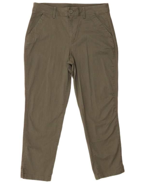 Eddie Bauer Womens Slim Casual Trousers US 10 Large W32 L26 Khaki