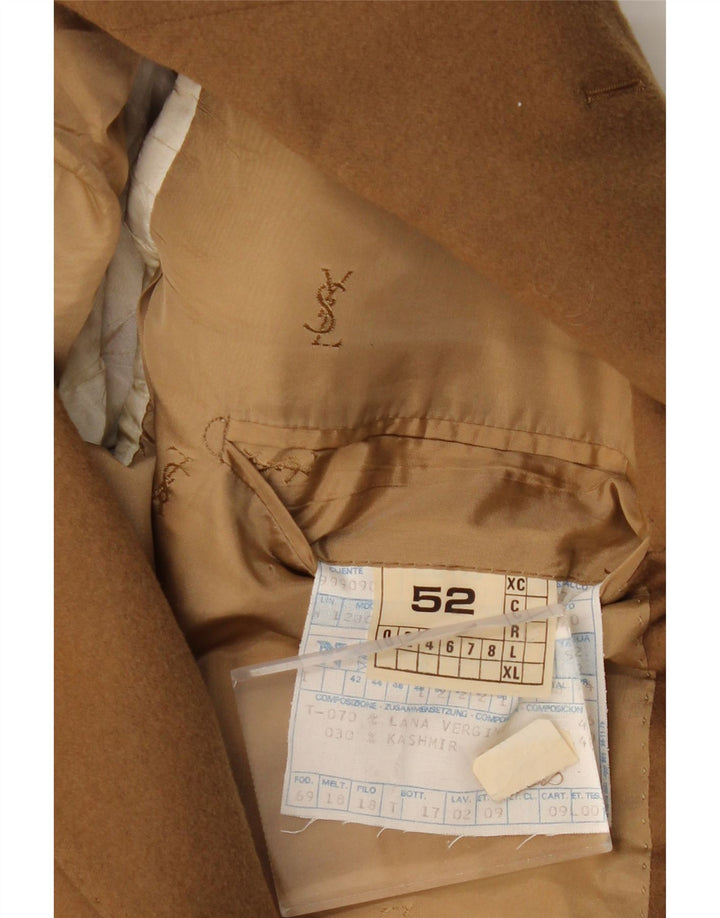 YVES SAINT LAURENT Mens 2 Button Blazer Jacket IT 52 XL Brown Wool