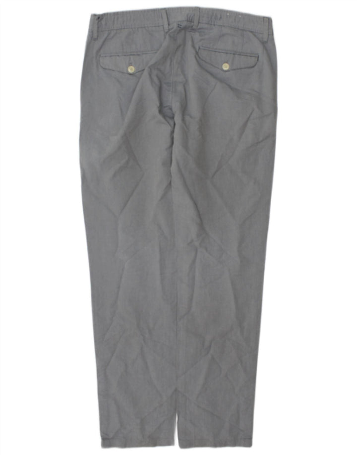 Zara Mens Slim Chino Trousers EU 42 Medium W32 L31 Grey Cotton
