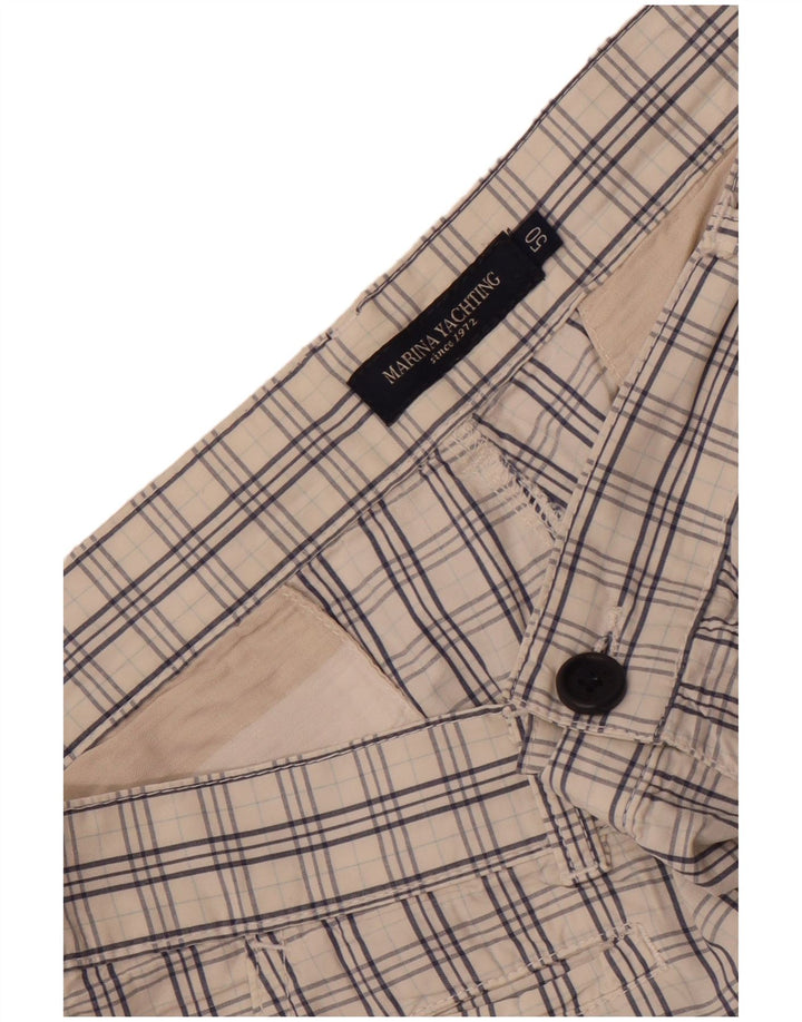 Marina Yachting Mens Chino Shorts IT 50 Large W36  White Check