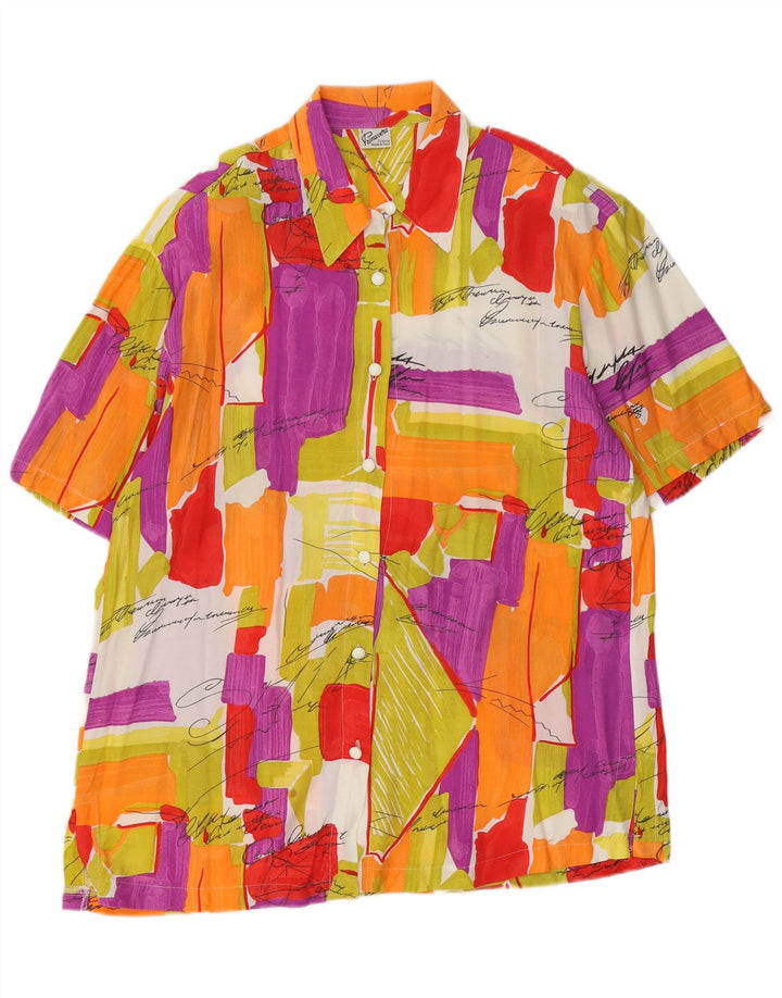 Primavera Firenze Womens Abstract Pattern Shirt UK 14 Medium Multicoloured