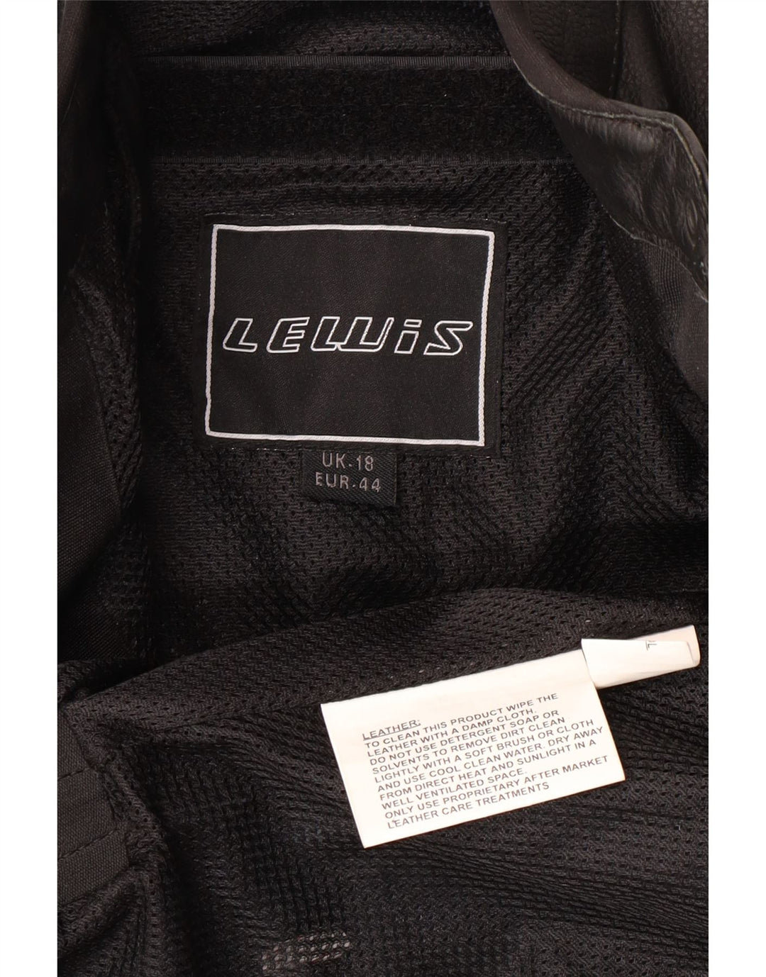 LEWIS Womens Leather Biker Jacket UK 18 XL  Black Leather