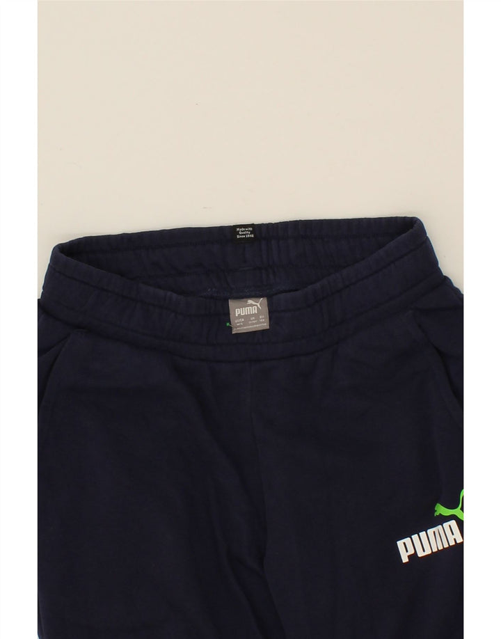 PUMA Boys Tracksuit Trousers Joggers 11-12 Years  Navy Blue Vintage Puma and Second-Hand Puma from Messina Hembry 