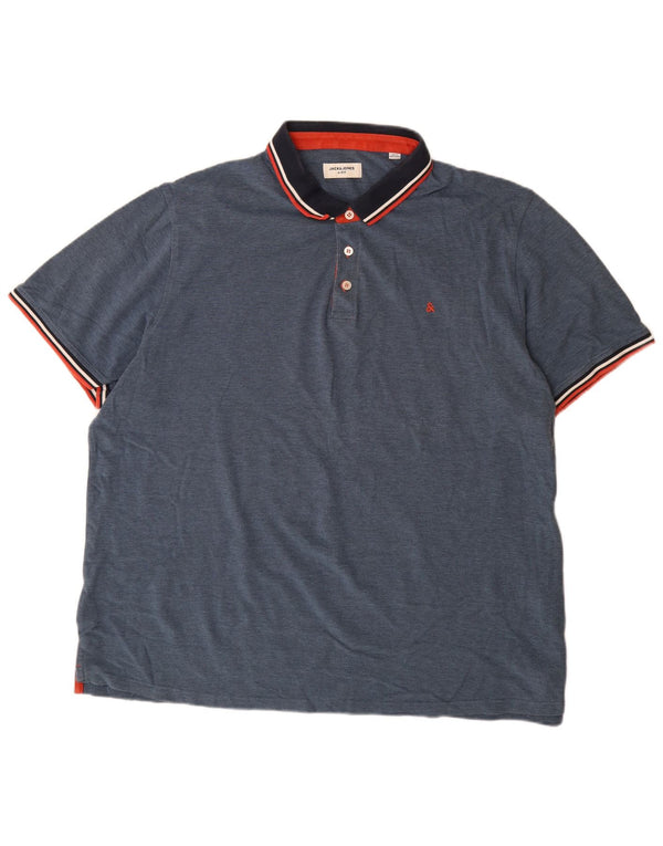 Jack & Jones Mens Polo Shirt 3XL Navy Blue Cotton