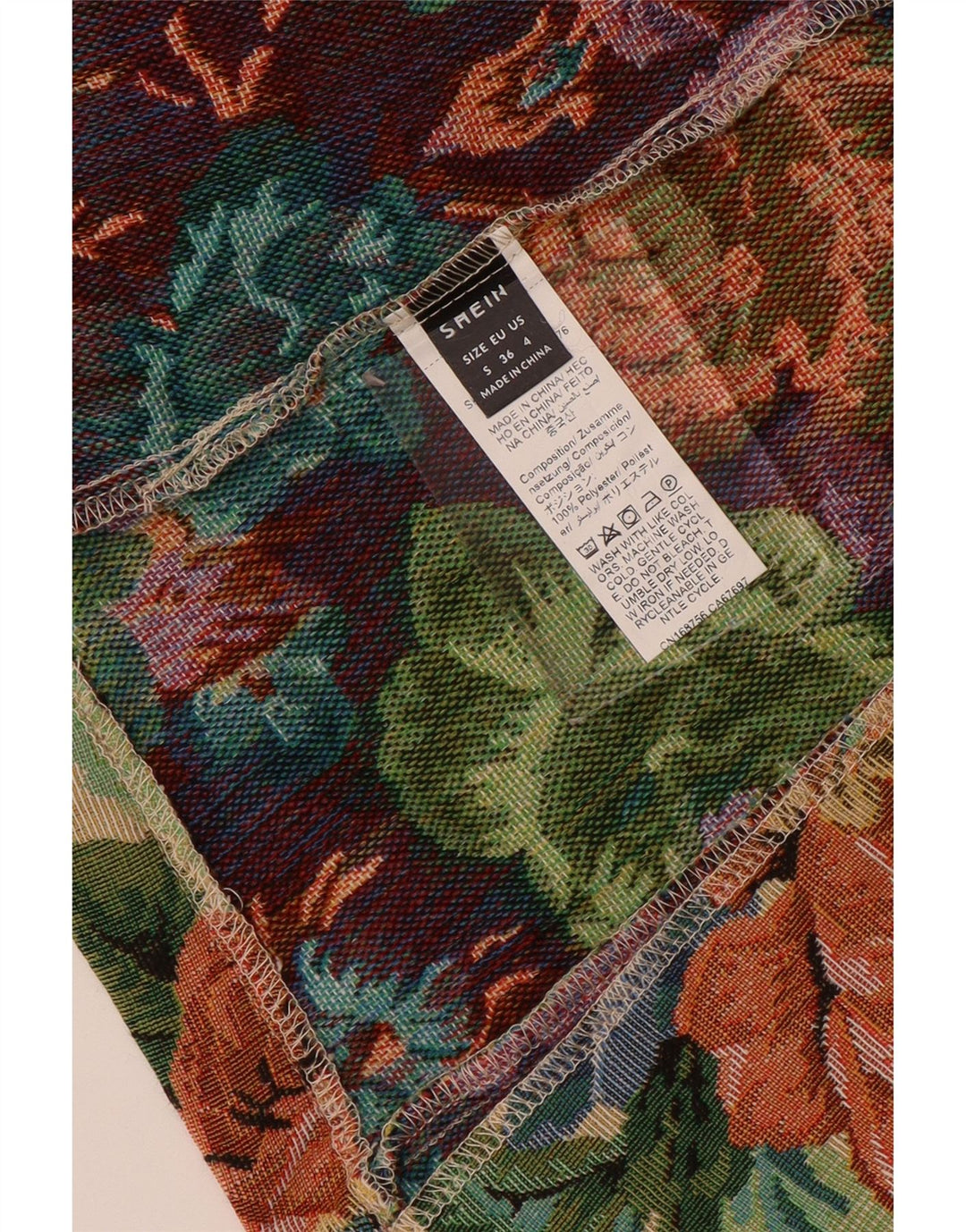 SHEIN Womens Waistcoat UK 10 Small Multicoloured Floral Polyester