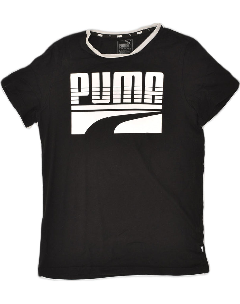 PUMA Girls Graphic T-Shirt Top 13-14 Years Black Cotton | Vintage Puma | Thrift | Second-Hand Puma | Used Clothing | Messina Hembry 