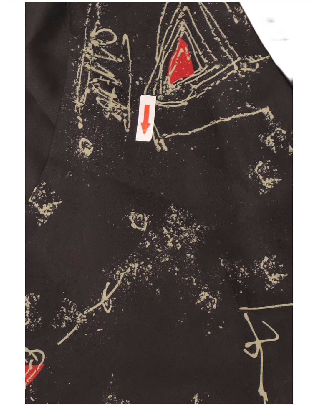 C&A Mens Waistcoat EU 52/54 Large Black Geometric Polyester