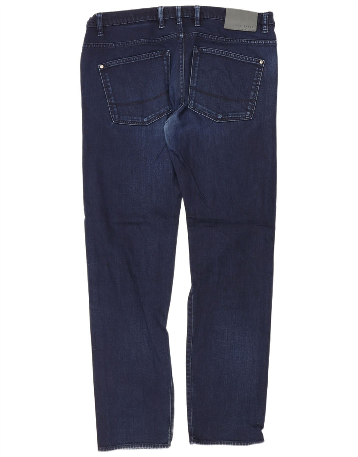 Ted Baker Mens Regular Fit Straight Jeans W36 L31 Blue Cotton