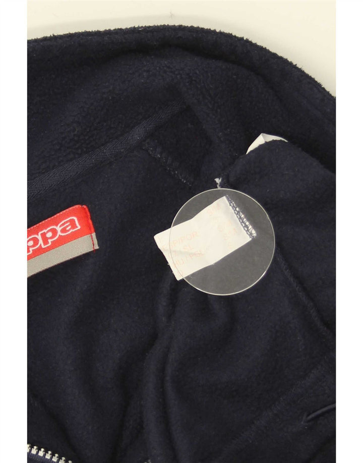 Kappa Mens Zip Neck Fleece Jumper Small Navy Blue Polyester