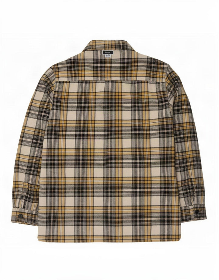 Marks & Spencer Mens Overshirt Flannel Shirt Large Yellow Check Cotton