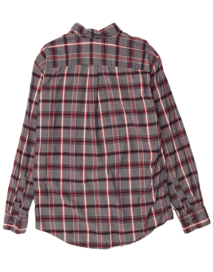Tommy Hilfiger Mens Shirt XL Navy Blue Check Cotton