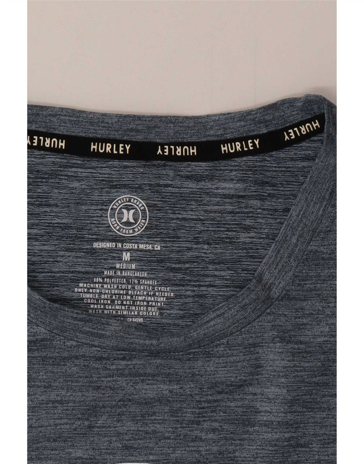 Hurley Mens Graphic T-Shirt Top Medium Navy Blue Flecked Polyester