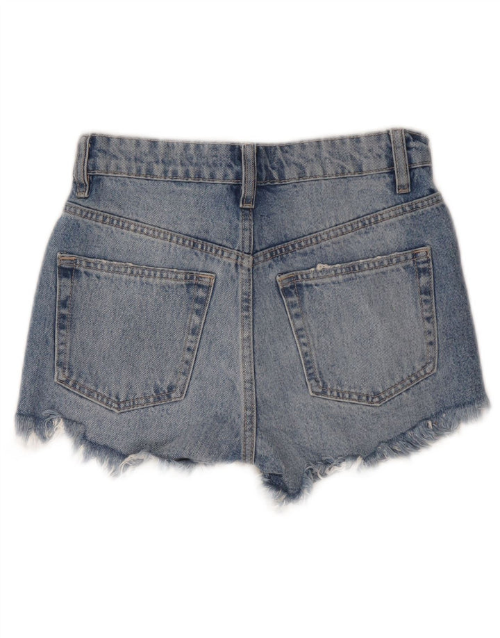 ZARA Womens Distressed Denim Shorts W22 3XS Blue Cotton
