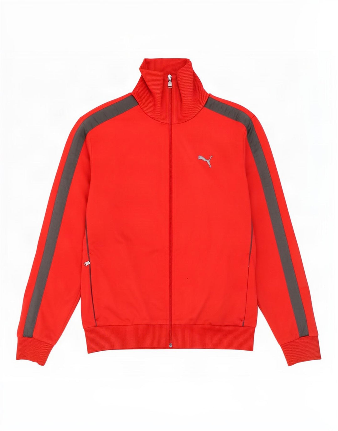 Puma Mens Tracksuit Top Jacket Large Red Colourblock Polyester