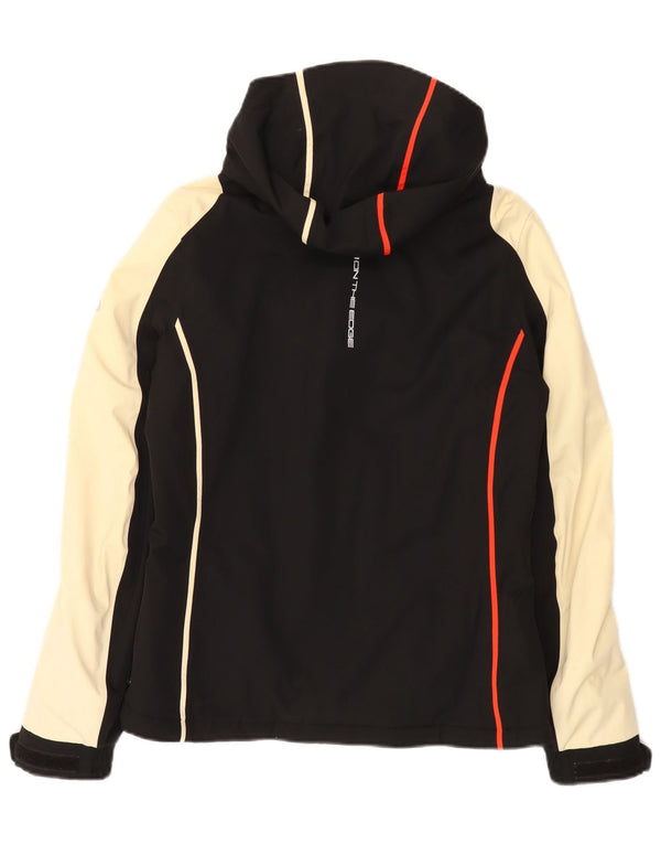 On the Edge Womens Hooded Ski Jacket IT 44 Medium Black Colourblock
