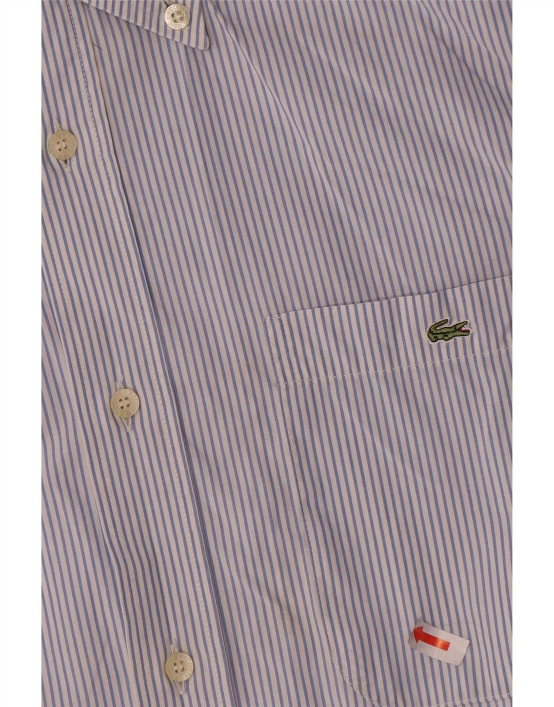 Lacoste Mens Shirt Size 39 Medium Blue Pinstripe Cotton