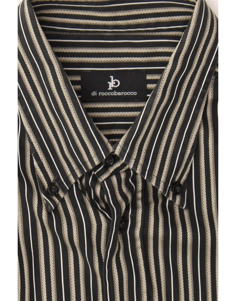 ROCCOBAROCCO Mens Shirt Size 42 16 1/2 Large Grey Pinstripe Vintage Roccobarocco and Second-Hand Roccobarocco from Messina Hembry 