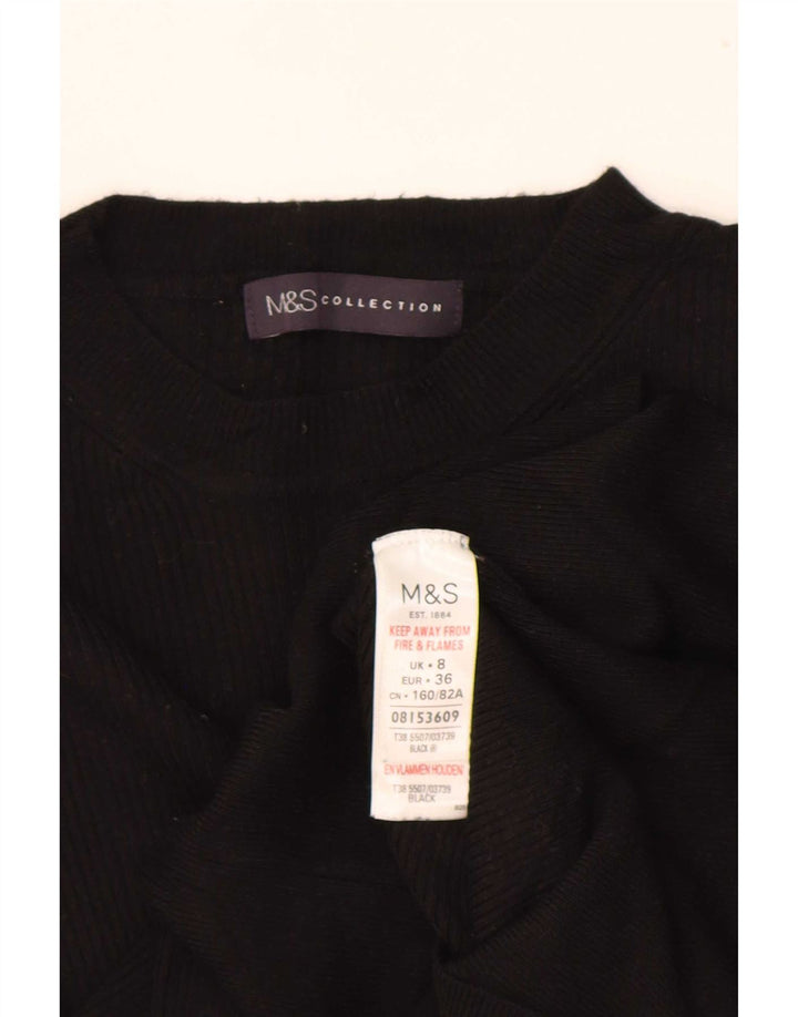 Marks & Spencer Womens Blouse Top UK 8 Small Black Viscose