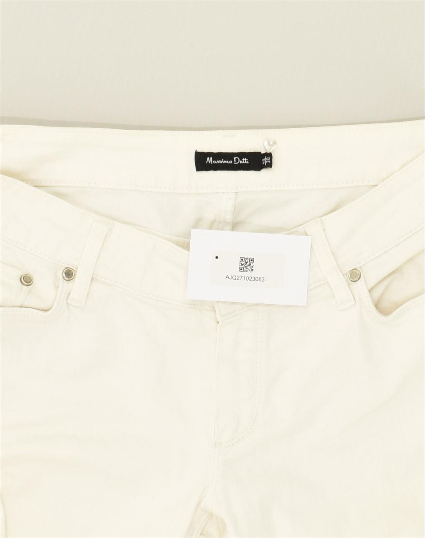 MASSIMO DUTTI Womens Slim Jeans EU 40 Medium W30 L30 White Cotton, Vintage  & Second-Hand Clothing Online